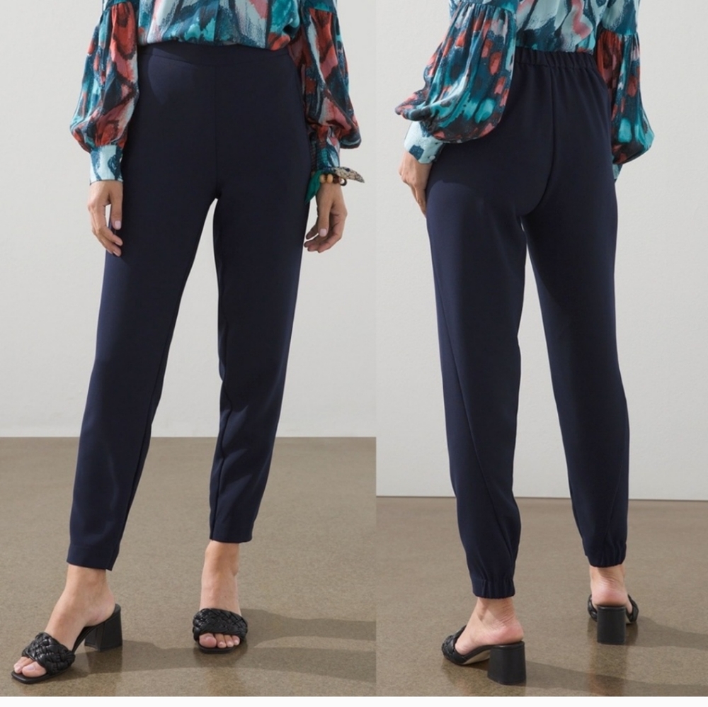 Chico's Navy Tapered Jogger Pants